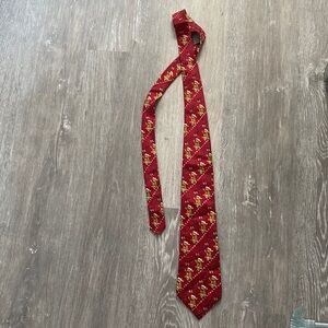 American Traditions Red Christmas Teddy Bear Print Necktie